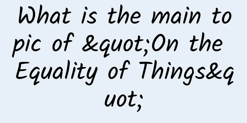 What is the main topic of "On the Equality of Things"