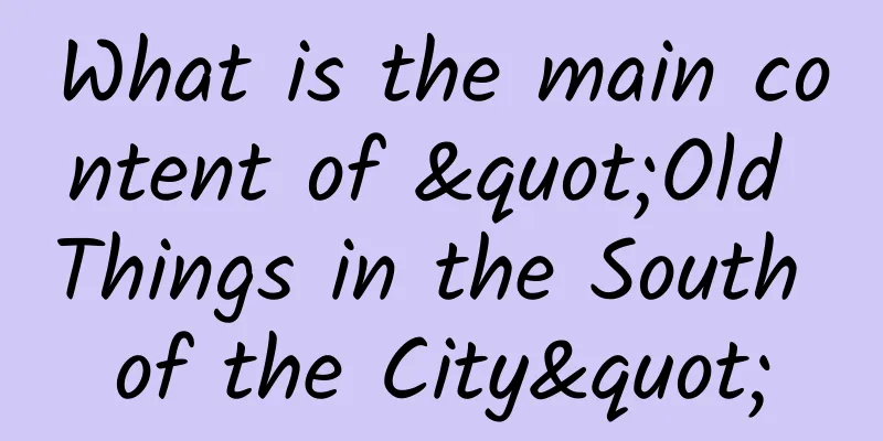 What is the main content of "Old Things in the South of the City"