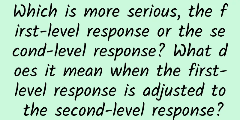 Which is more serious, the first-level response or the second-level response? What does it mean when the first-level response is adjusted to the second-level response?