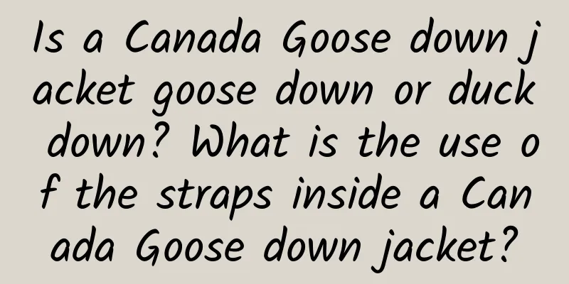 Is a Canada Goose down jacket goose down or duck down? What is the use of the straps inside a Canada Goose down jacket?