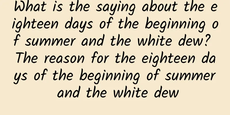 What is the saying about the eighteen days of the beginning of summer and the white dew? The reason for the eighteen days of the beginning of summer and the white dew
