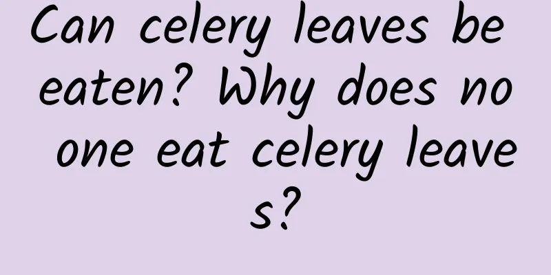 Can celery leaves be eaten? Why does no one eat celery leaves?