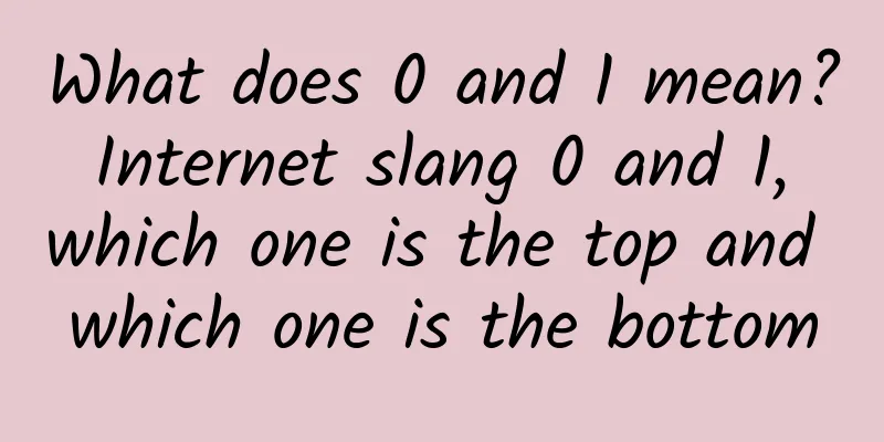 What does 0 and 1 mean? Internet slang 0 and 1, which one is the top and which one is the bottom