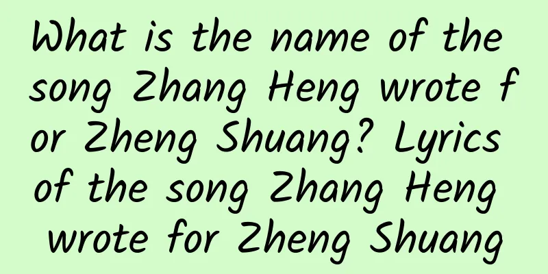 What is the name of the song Zhang Heng wrote for Zheng Shuang? Lyrics of the song Zhang Heng wrote for Zheng Shuang