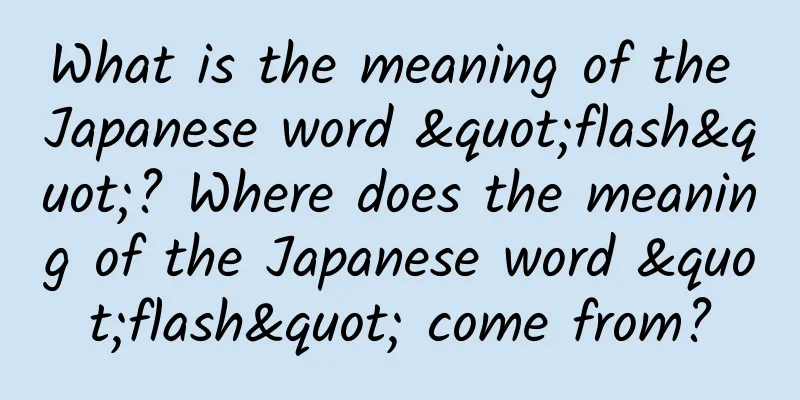 What is the meaning of the Japanese word "flash"? Where does the meaning of the Japanese word "flash" come from?