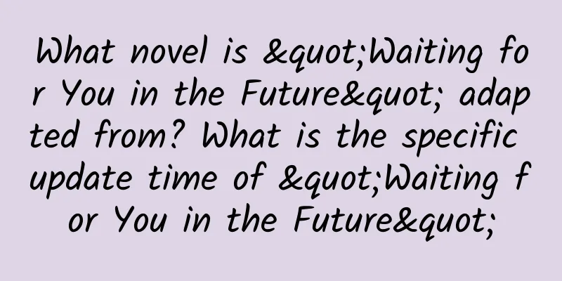 What novel is "Waiting for You in the Future" adapted from? What is the specific update time of "Waiting for You in the Future"