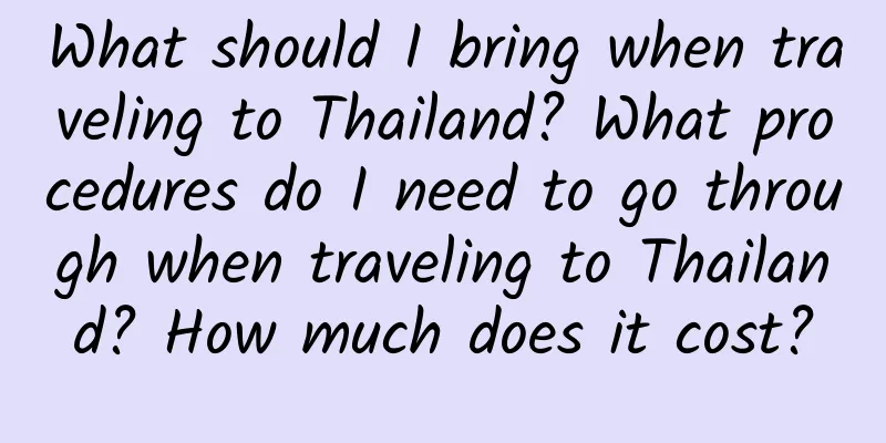 What should I bring when traveling to Thailand? What procedures do I need to go through when traveling to Thailand? How much does it cost?