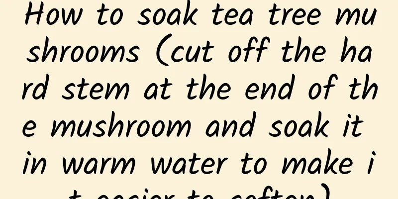 How to soak tea tree mushrooms (cut off the hard stem at the end of the mushroom and soak it in warm water to make it easier to soften)
