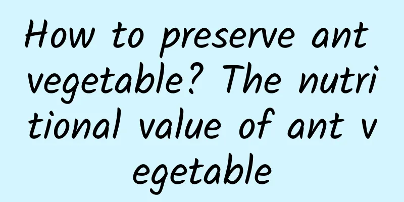 How to preserve ant vegetable? The nutritional value of ant vegetable