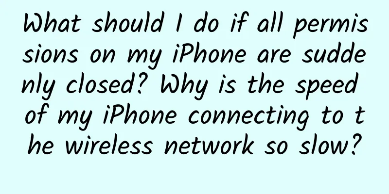 What should I do if all permissions on my iPhone are suddenly closed? Why is the speed of my iPhone connecting to the wireless network so slow?