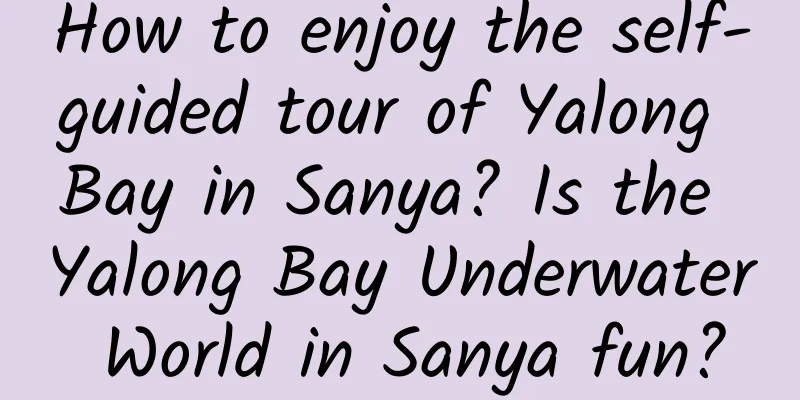 How to enjoy the self-guided tour of Yalong Bay in Sanya? Is the Yalong Bay Underwater World in Sanya fun?