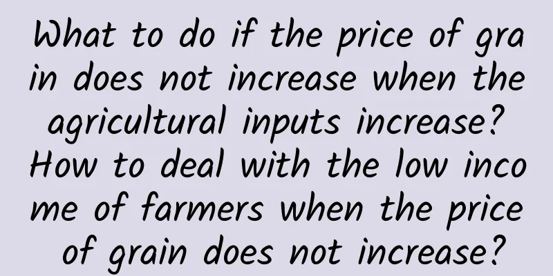 What to do if the price of grain does not increase when the agricultural inputs increase? How to deal with the low income of farmers when the price of grain does not increase?