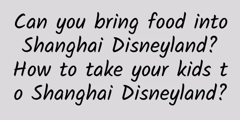 Can you bring food into Shanghai Disneyland? How to take your kids to Shanghai Disneyland?
