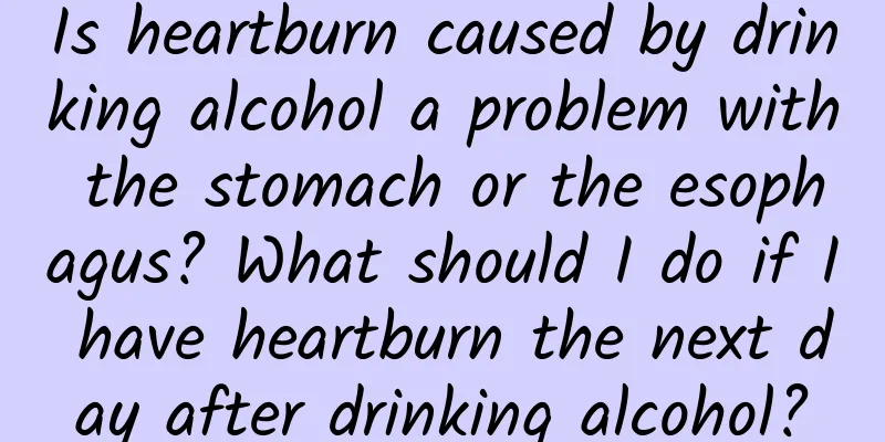 Is heartburn caused by drinking alcohol a problem with the stomach or the esophagus? What should I do if I have heartburn the next day after drinking alcohol?